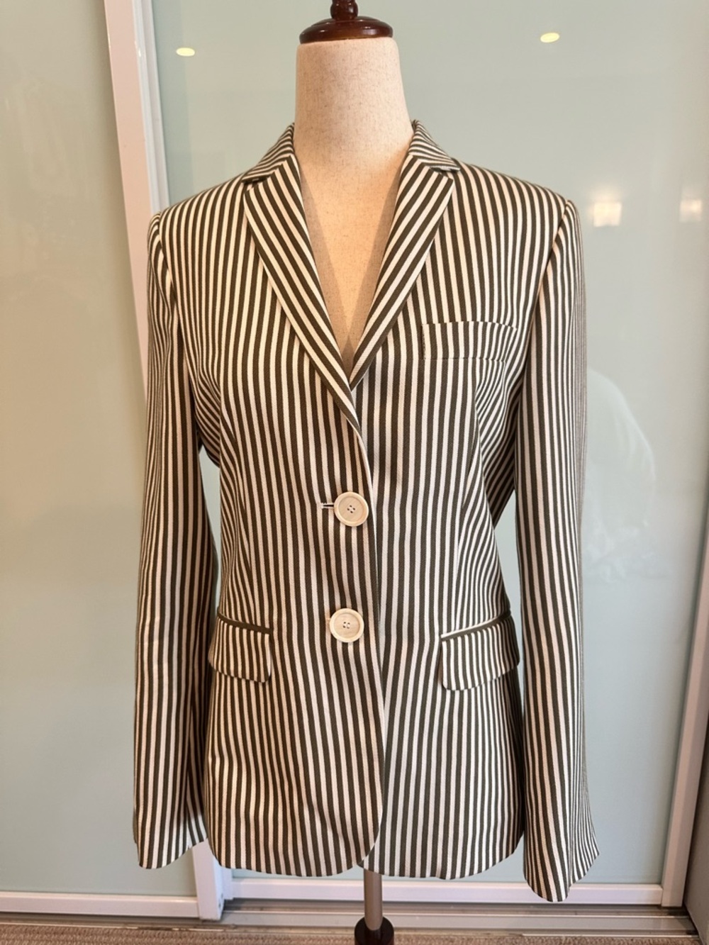 Piazza Sempione New Without tags Striped Brown and White Tailored Women's Blazer